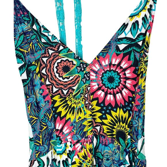 Hurley Romper Vibrant Floral with Crochet Details Size Small Youth - Picture 9 of 9